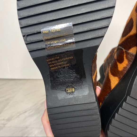 New! Louise et Cie Zareb Leopard Print Platform Bootie 7 1/2 - Picture 11 of 13